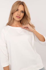 3/4 Sleeve Sweatshirt | Cotton Blend | Relaxed Fit Design