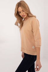 3/4 Sleeve Sweatshirt | Cotton Blend | Relaxed Fit Design