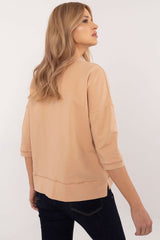 3/4 Sleeve Sweatshirt | Cotton Blend | Relaxed Fit Design